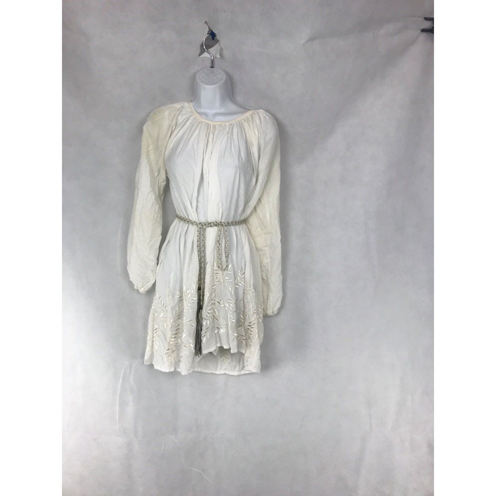 FLANNEL Embroidered 100% Rayon Ruffle Peasant Coquette Top Womens Sz 1 Boho